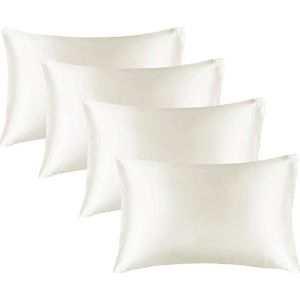 Solid Color Faux Silk Satin Pillowcase